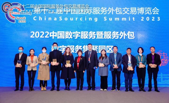 　　數(shù)字服務(wù)集聚園區(qū)代表領(lǐng)獎