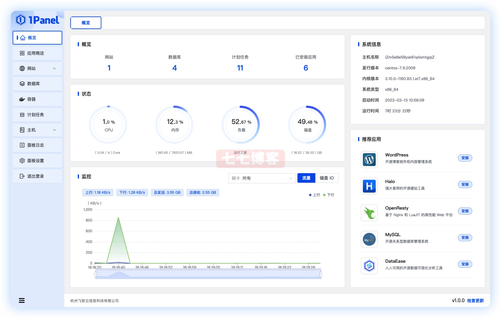 1Panel 輕量級服務(wù)器運維面板（類似寶塔面板）